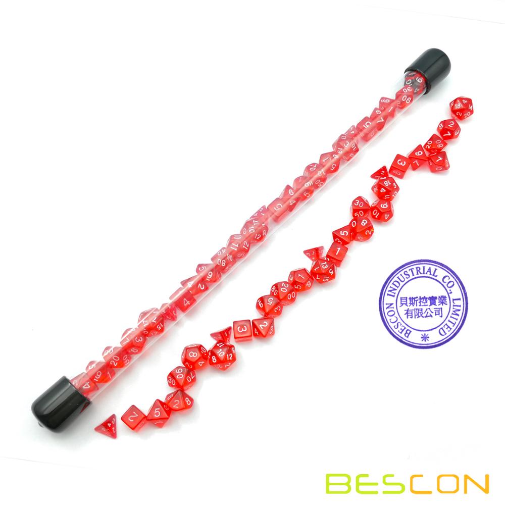 Bescon 28pcs Translucent Red M - Dice Set Polyhedral reseña y precio