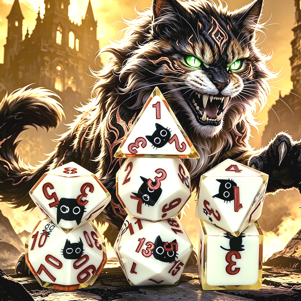 7pcs Magic Academy Cat Polyhed - Dice Set Polyhedral reseña y precio