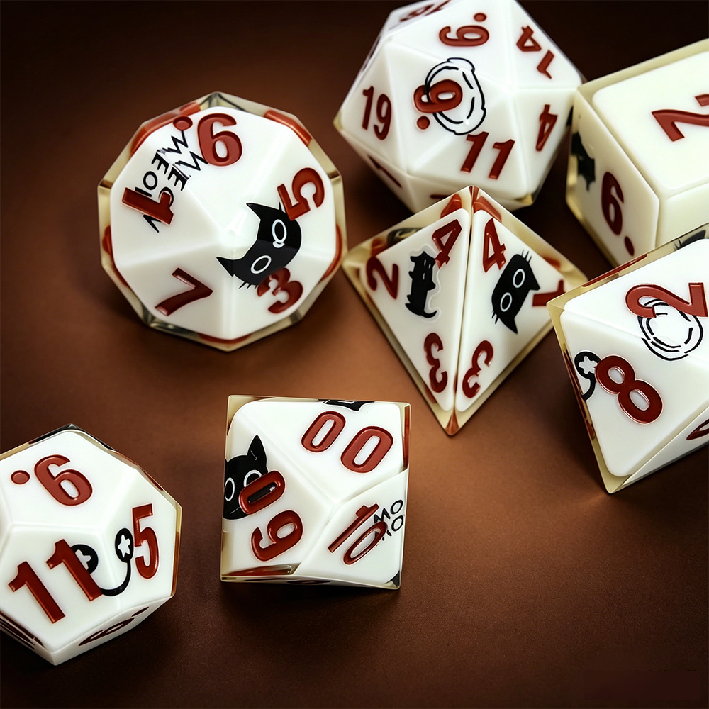 7pcs Magic Academy Cat Polyhed - Dice Set Polyhedral reseña y precio