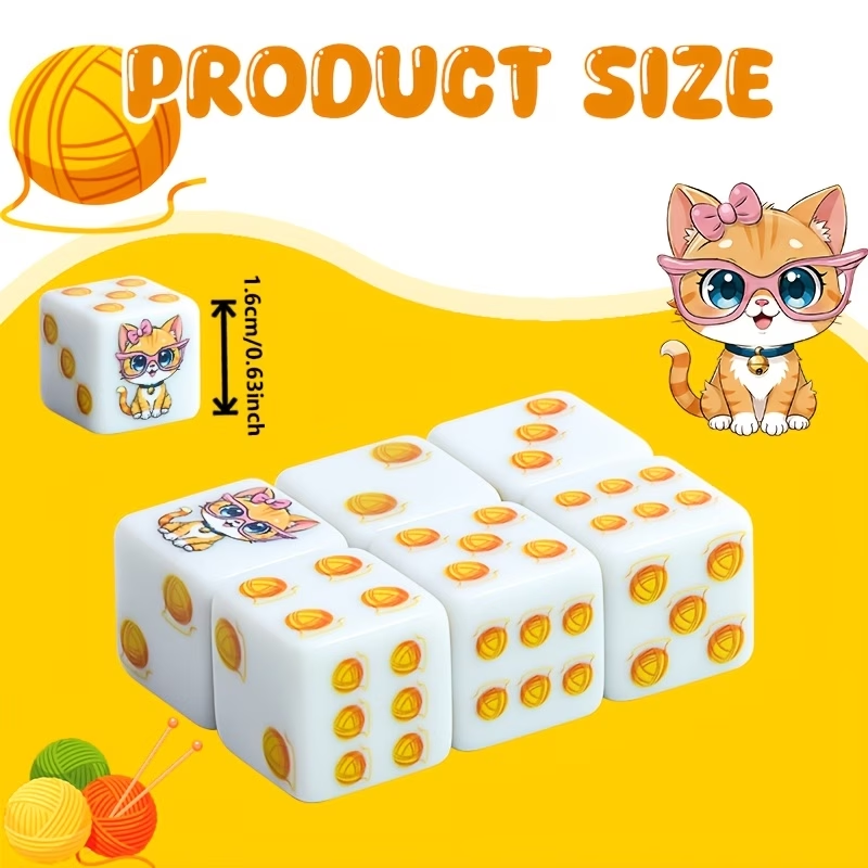 6Pcs Cat Paw Print Polyhedral  - Dice Set Polyhedral reseña y precio