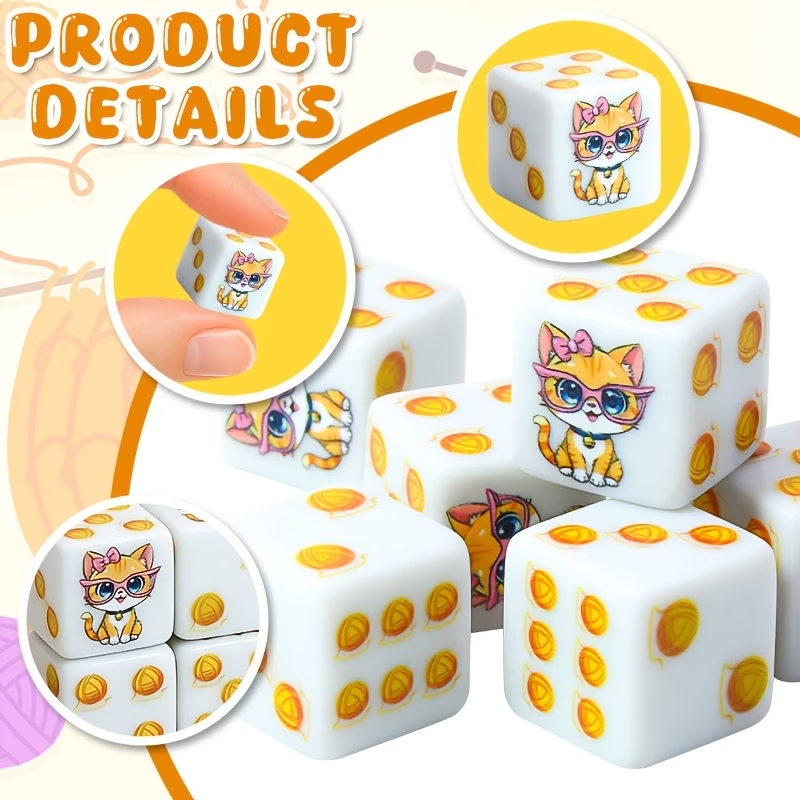 6Pcs Cat Paw Print Polyhedral  - Dice Set Polyhedral reseña y precio