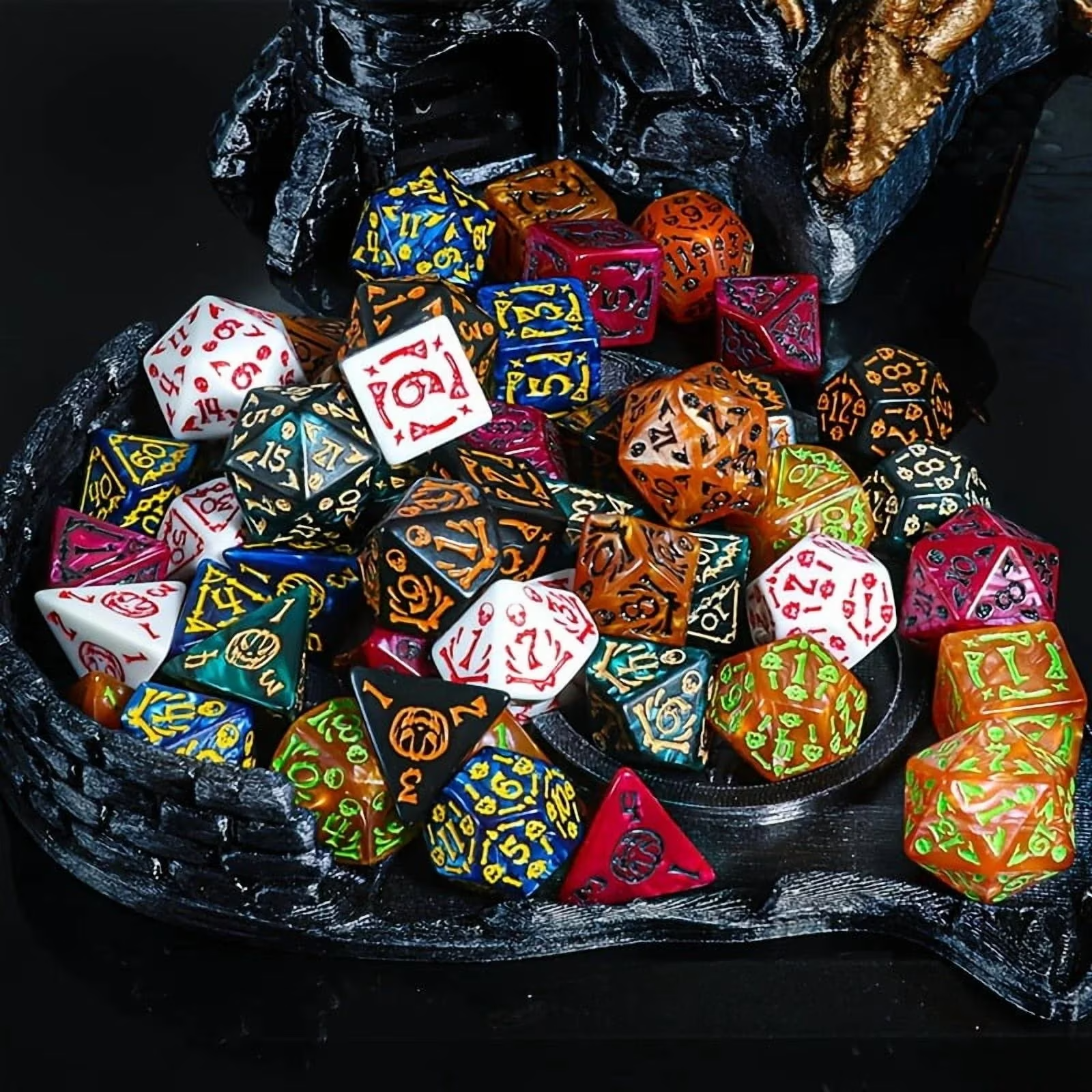 DND Dice Set -7pc Halloween Po - Dice Set Polyhedral reseña y precio