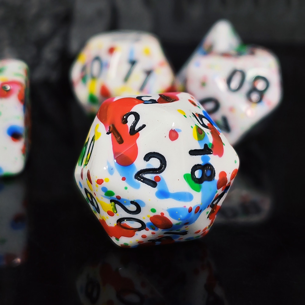 Paint Splatter Dice Set - 7PCS - Dice Set Polyhedral reseña y precio