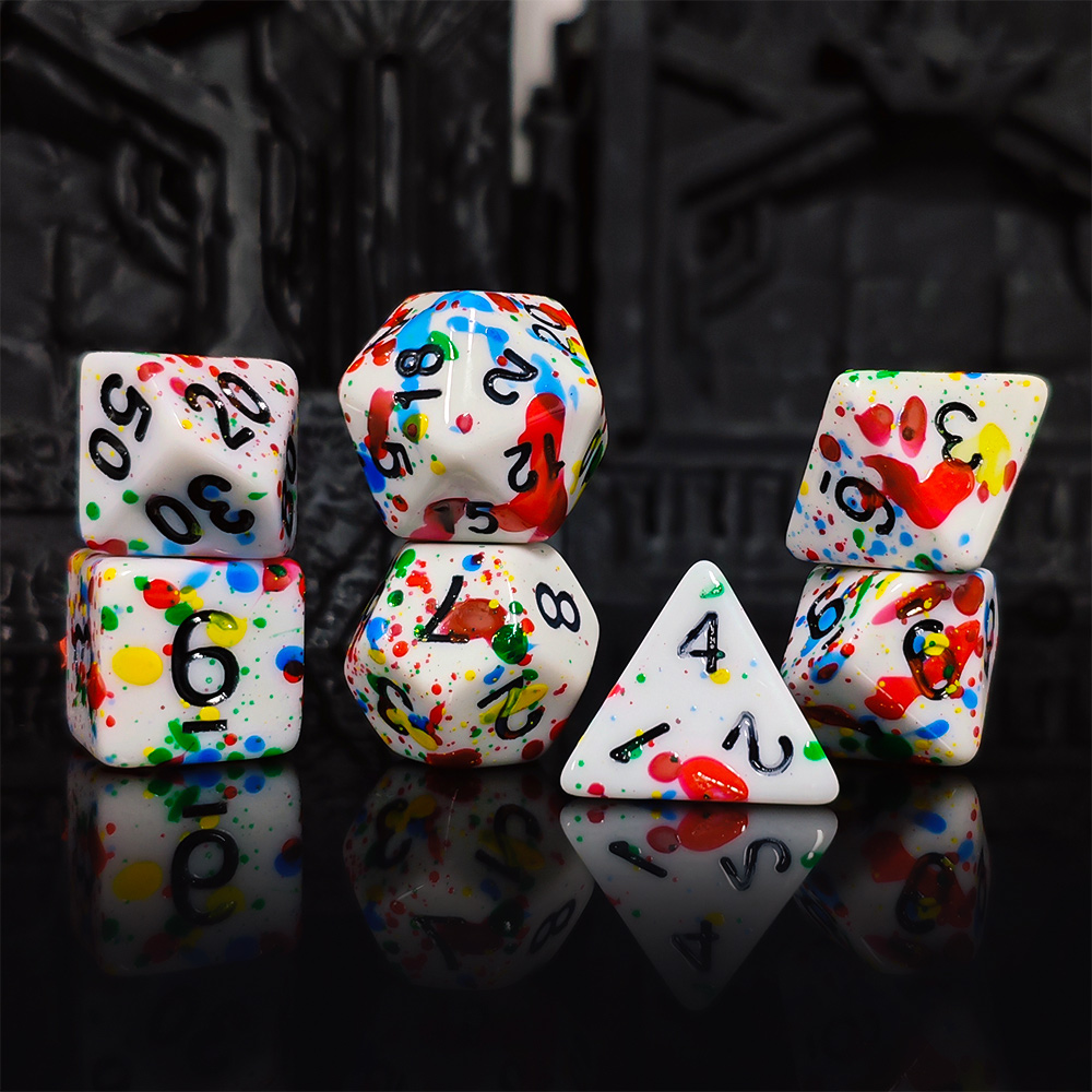 Paint Splatter Dice Set - 7PCS - Dice Set Polyhedral reseña y precio