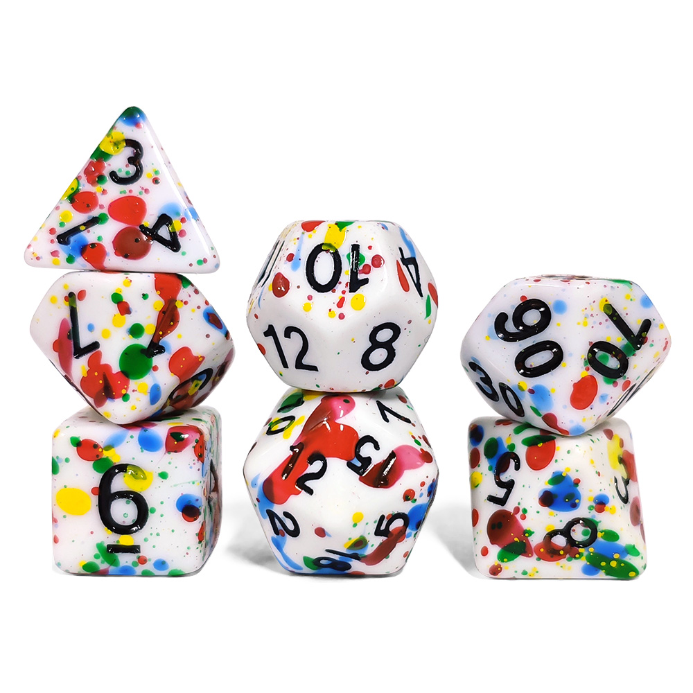 Paint Splatter Dice Set - 7PCS - Dice Set Polyhedral reseña y precio