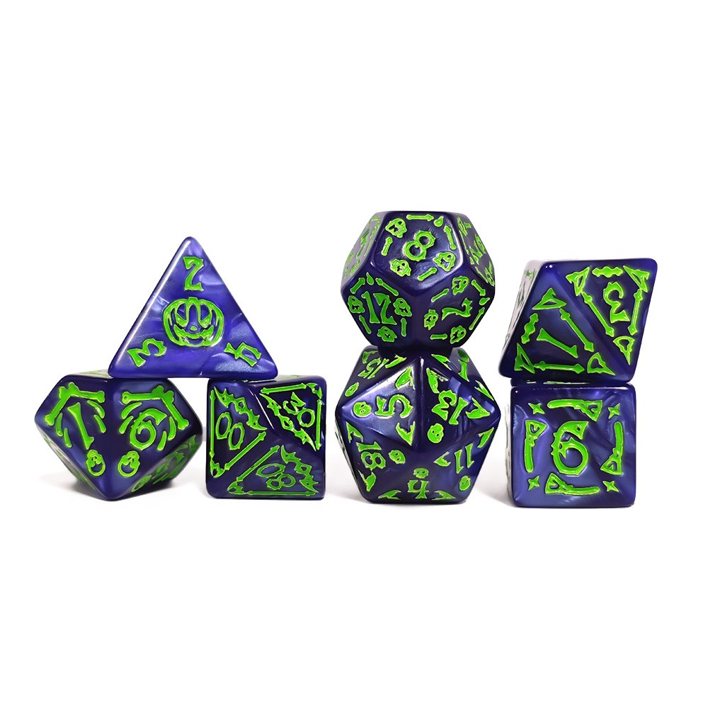 Cthulhu Dark Blue & Neon Green - Dice Set Polyhedral reseña y precio