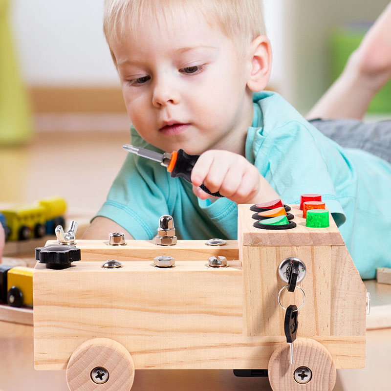 Wooden Montessori Busy Board S - Board Game Organization reseña y precio