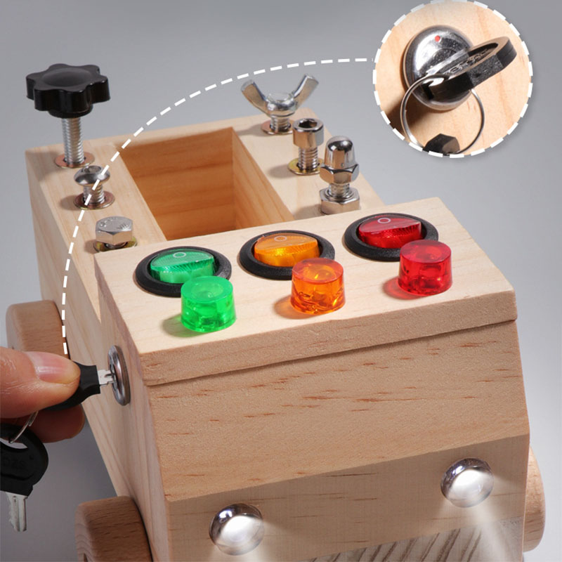 Wooden Montessori Busy Board S - Board Game Organization reseña y precio