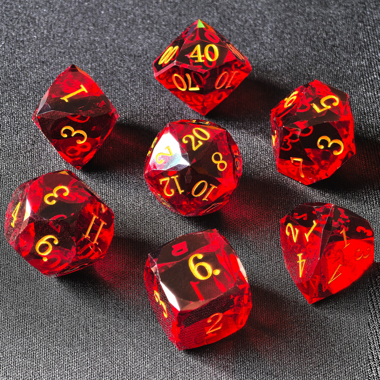 Crystal Multifaceted Polyhedra - Dice Set Polyhedral reseña y precio