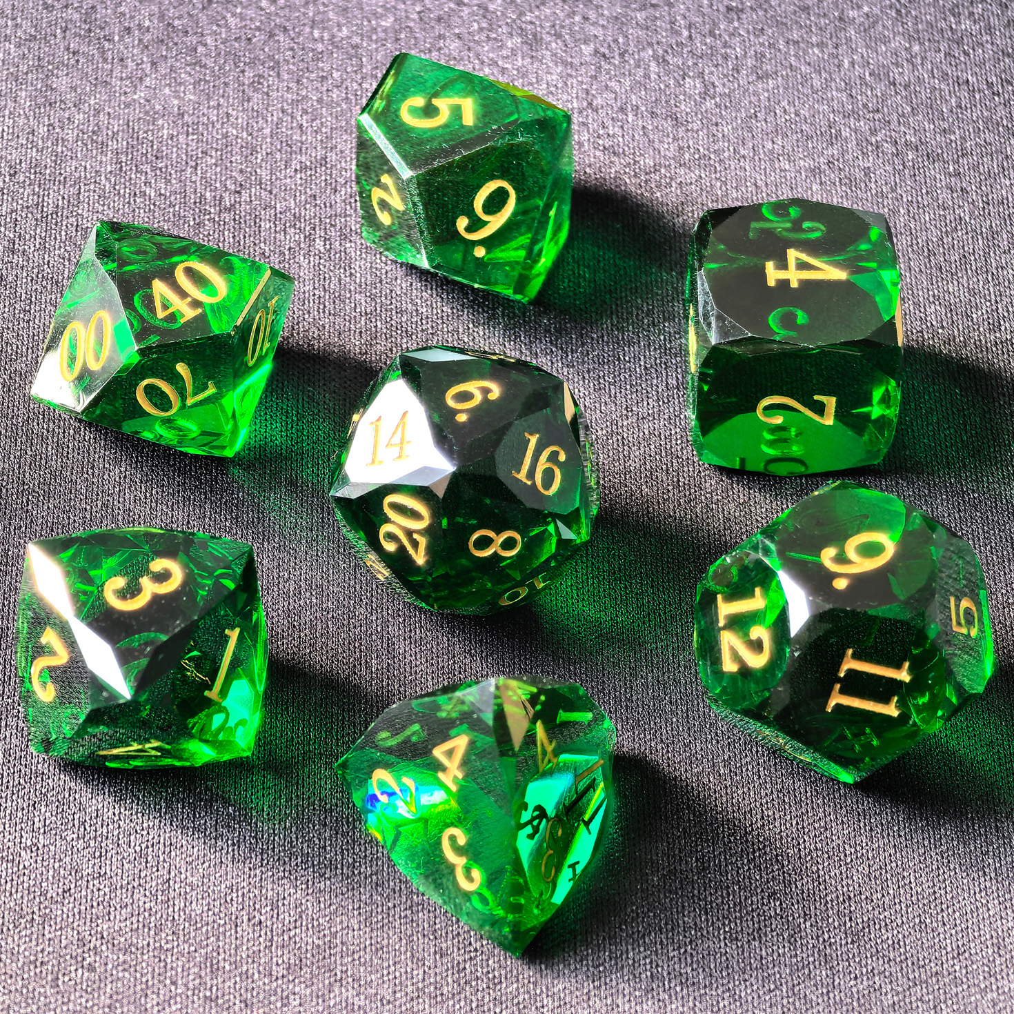 Crystal Multifaceted Polyhedra - Dice Set Polyhedral reseña y precio