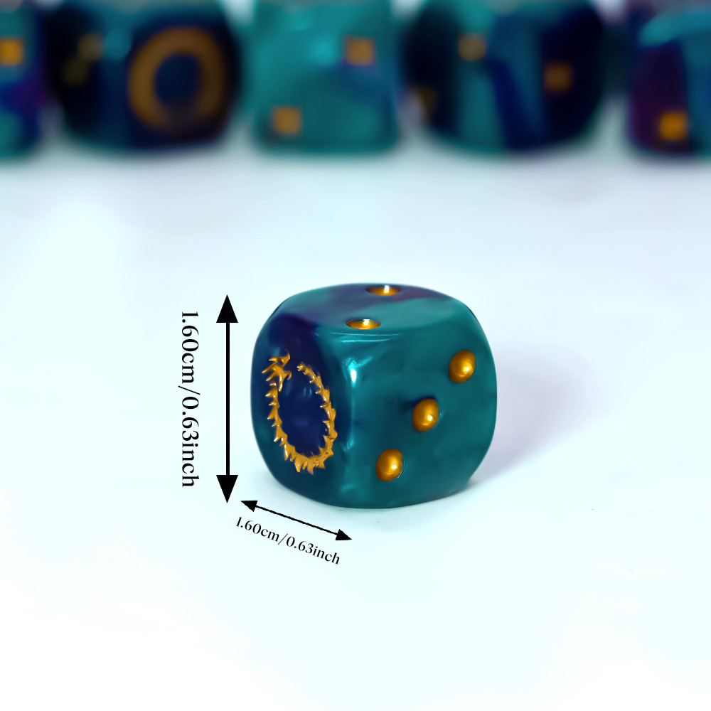 6Pcs Deep Sea Gold Flame D6 Di - Dice Set Polyhedral reseña y precio