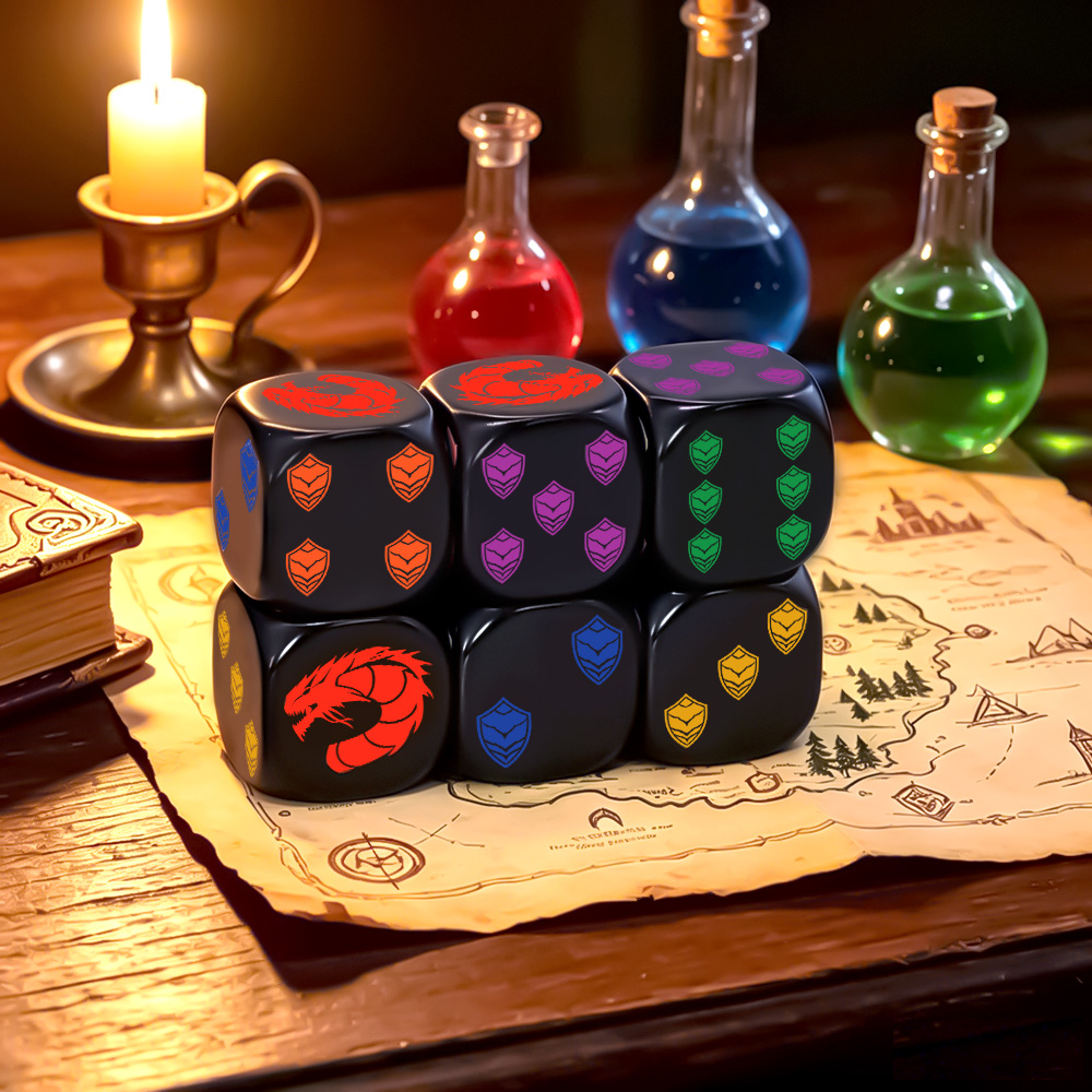 6Pcs Dragon Shield Crest Polyh - Dice Set Polyhedral reseña y precio