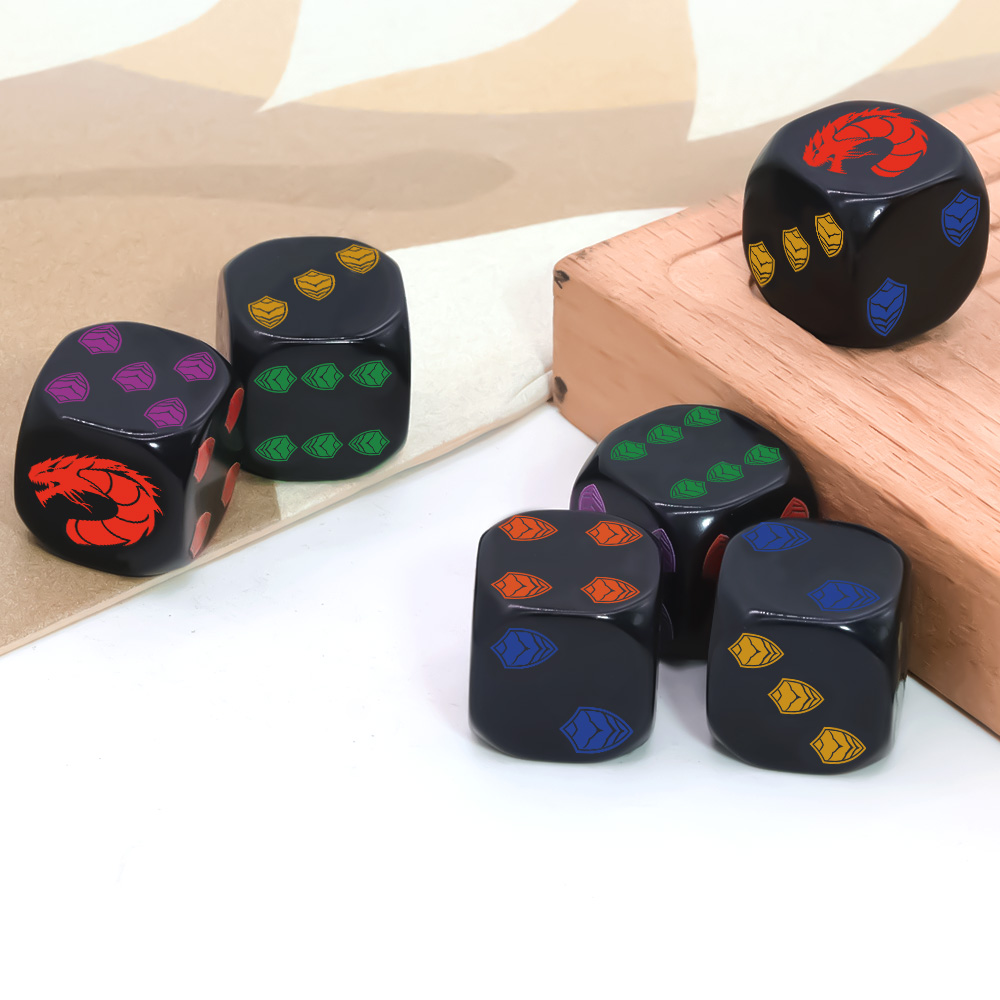 6Pcs Dragon Shield Crest Polyh - Dice Set Polyhedral reseña y precio