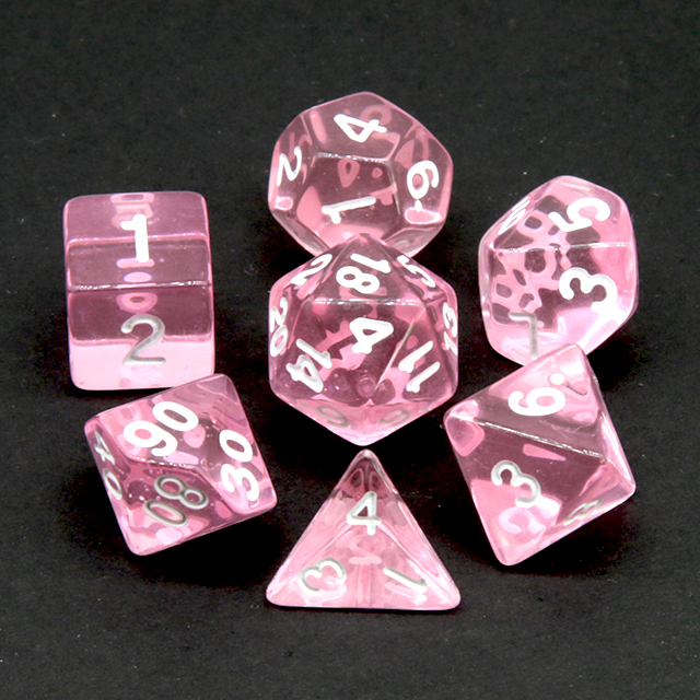 Clear Transparent Pink Polyhed - Dice Set Polyhedral reseña y precio