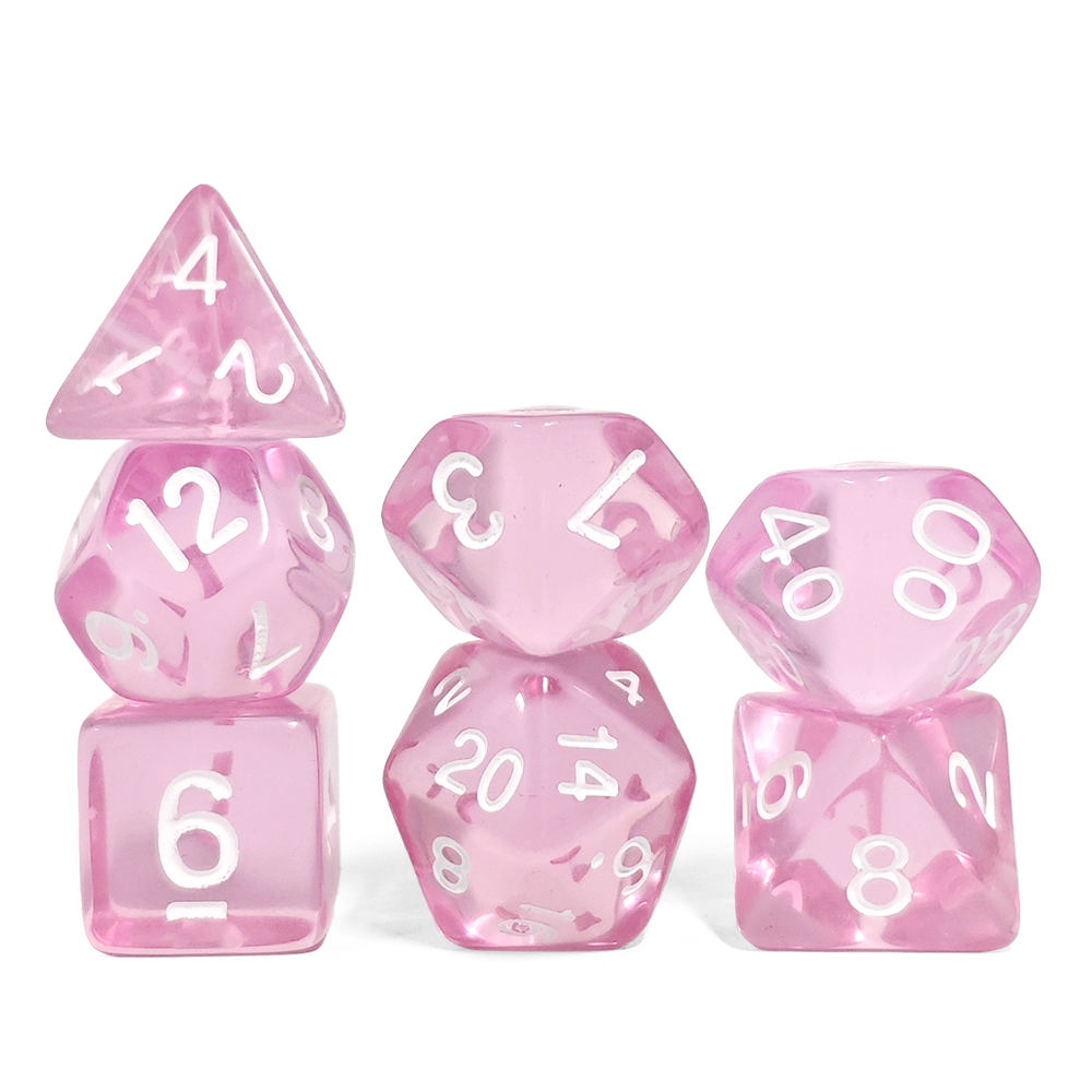 Clear Transparent Pink Polyhed - Dice Set Polyhedral reseña y precio