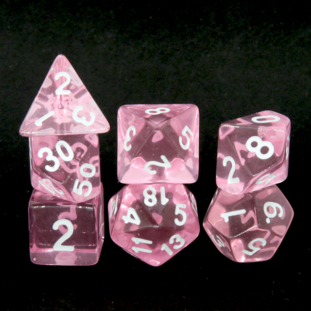 Clear Transparent Pink Polyhed - Dice Set Polyhedral reseña y precio