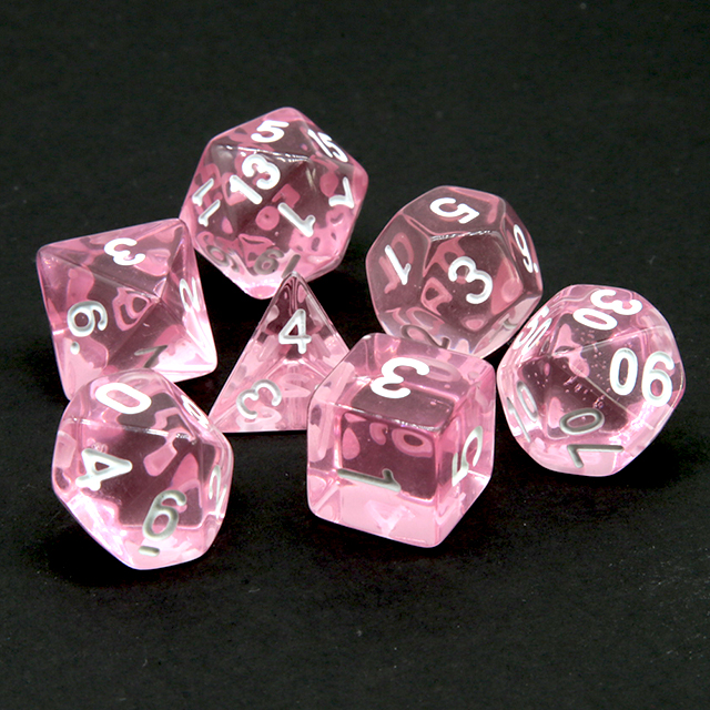 Clear Transparent Pink Polyhed - Dice Set Polyhedral reseña y precio