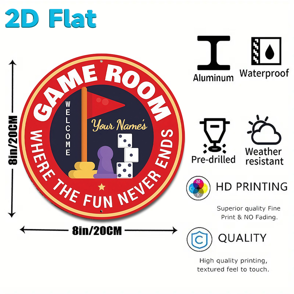 Custom Name Game Room Round Me - Board Game Name reseña y precio