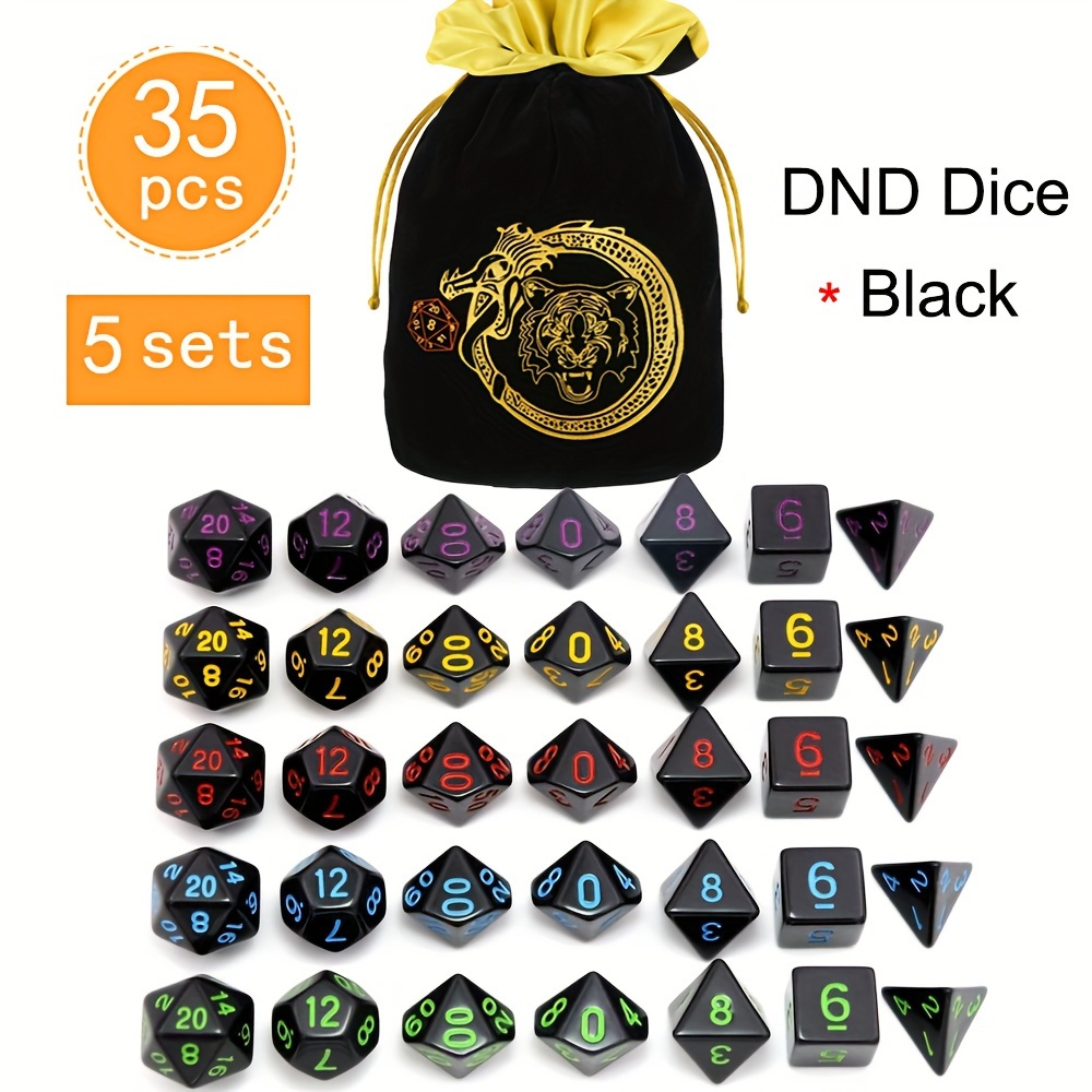 DND 5 Sets 35 Pcs Polyhedral D - Dice Set Polyhedral reseña y precio