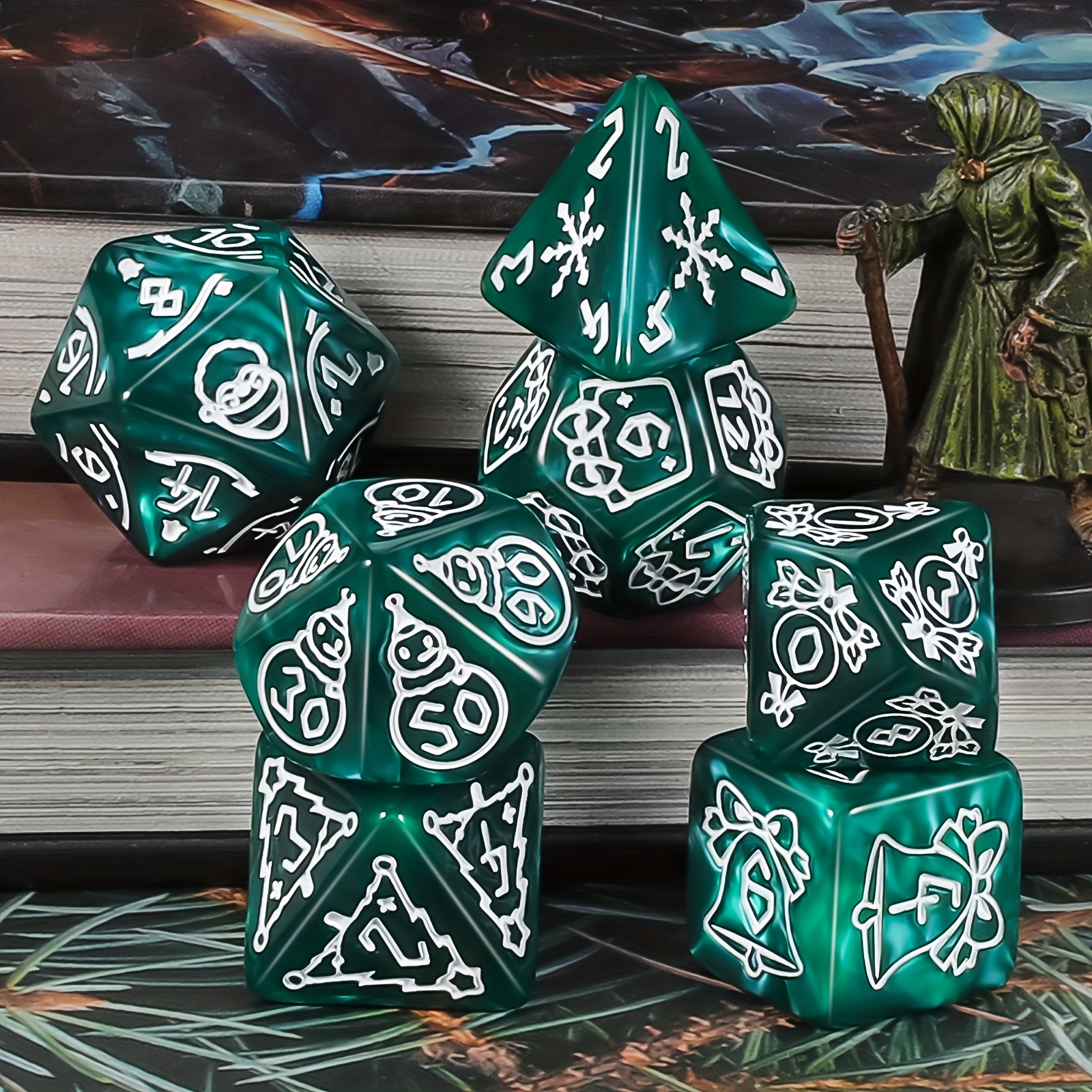 DND Dice Set -7pc Christmas Po - Dice Set Polyhedral reseña y precio