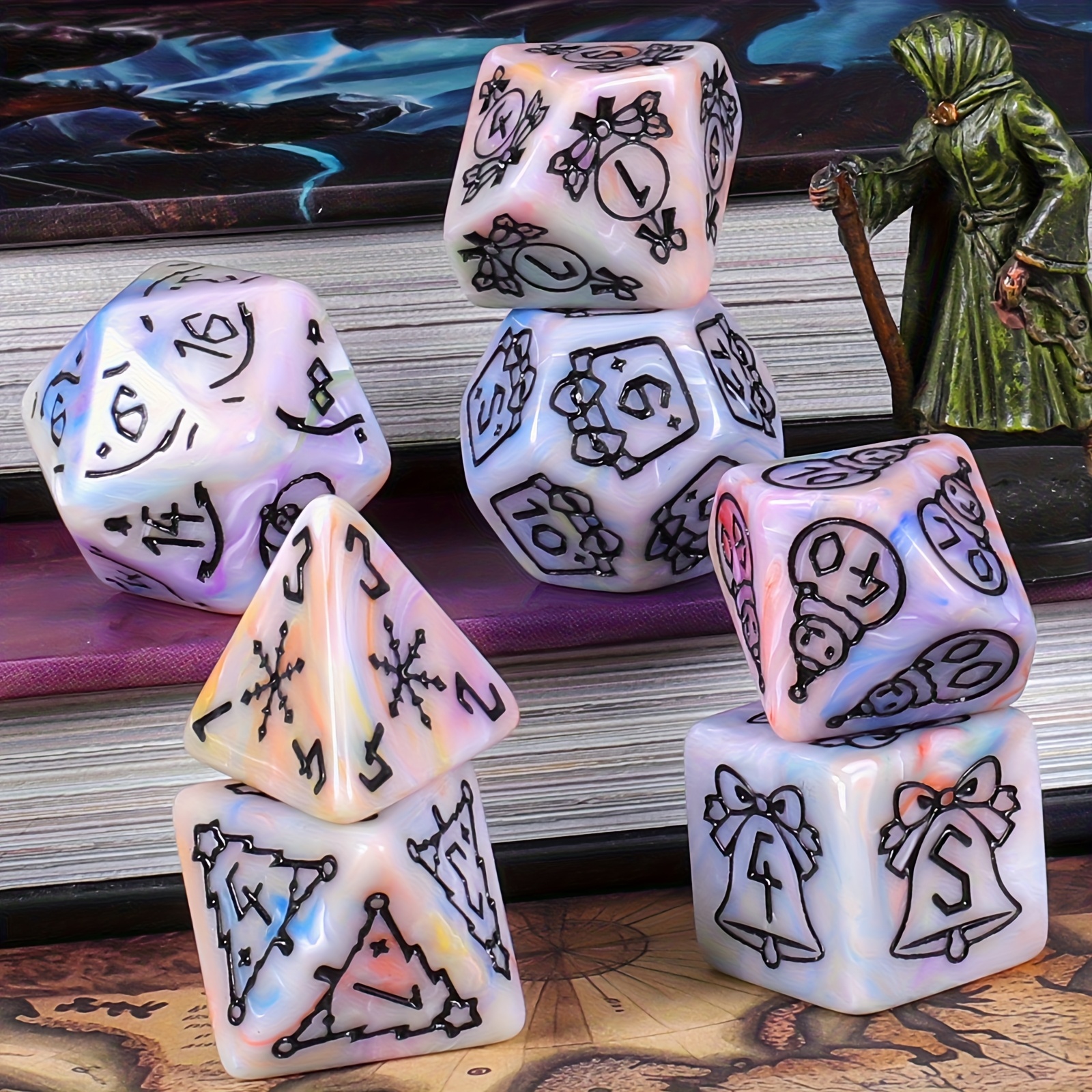 DND Dice Set -7pc Christmas Po - Dice Set Polyhedral reseña y precio