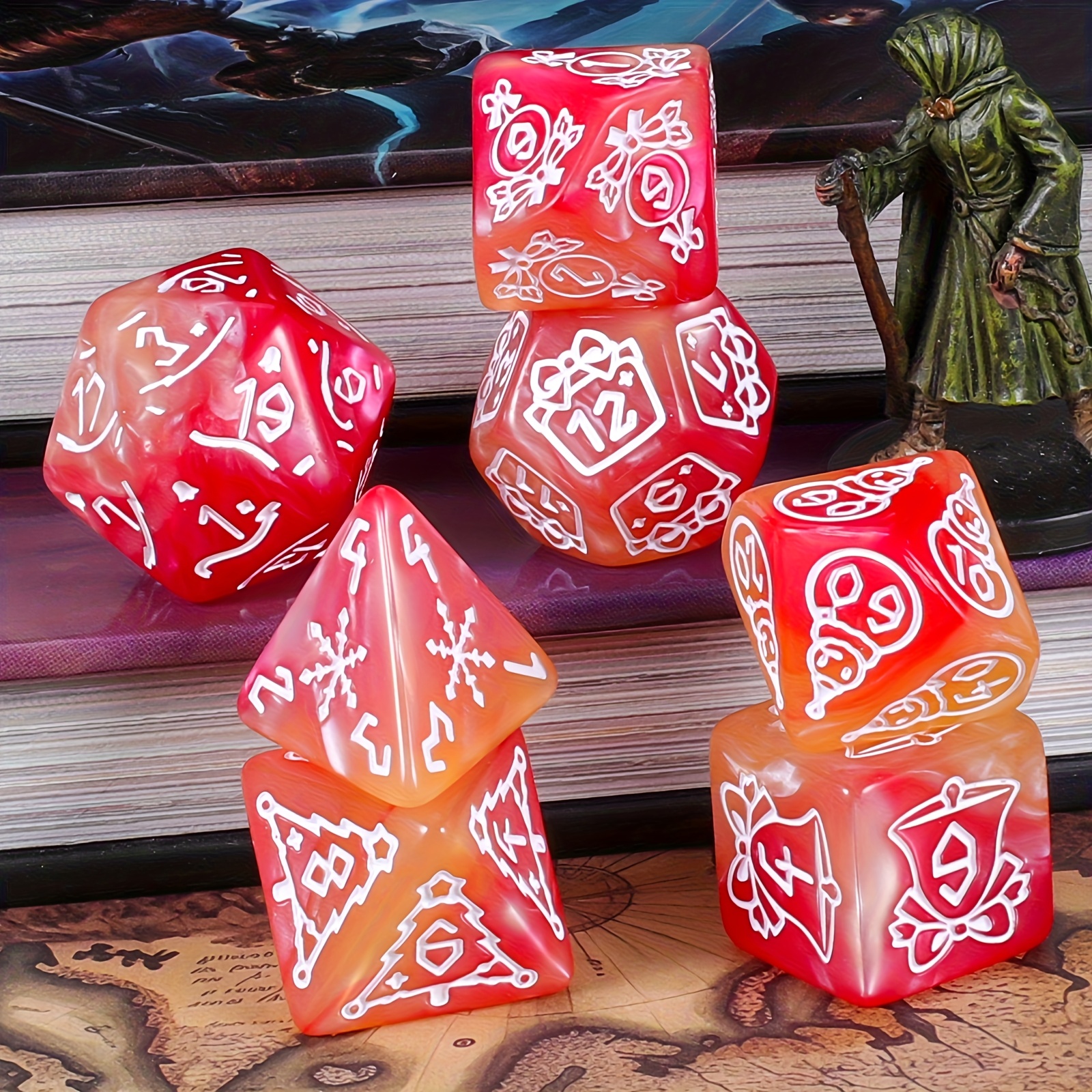 DND Dice Set -7pc Christmas Po - Dice Set Polyhedral reseña y precio