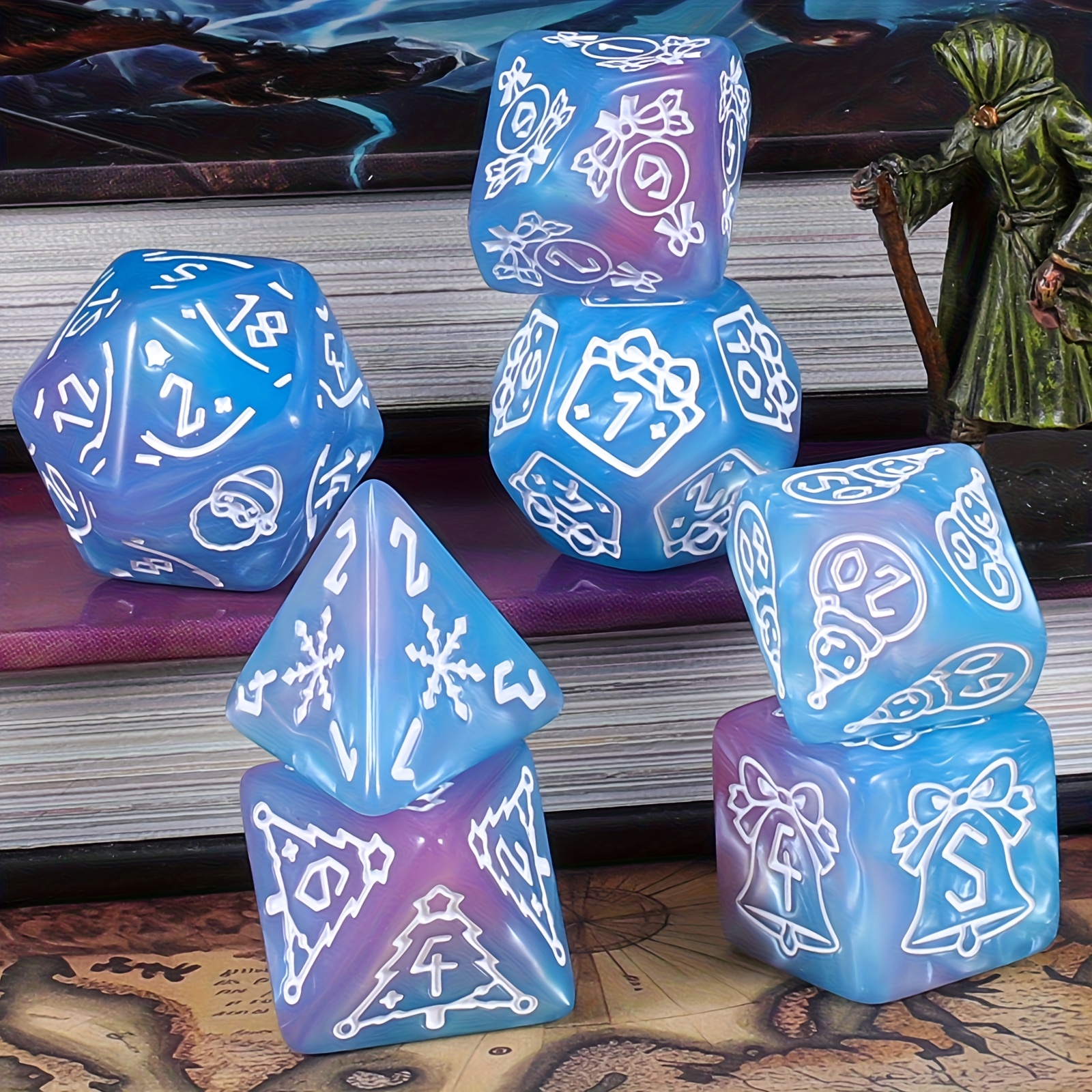 DND Dice Set -7pc Christmas Po - Dice Set Polyhedral reseña y precio